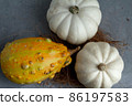 White and yellow pumpkin 86197583