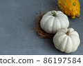 White and yellow pumpkin 86197584