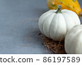 White and yellow pumpkin 86197589