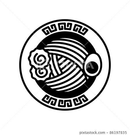 Illustration of ramen topped with egg and narutomaki Illustration of ramen topped with egg and narutomaki 86197835