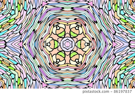 Kaleidoscopic symmetrical geometric pattern Kaleidoscopic symmetrical geometric pattern 86197837