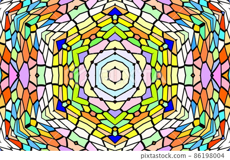 Kaleidoscopic symmetrical geometric pattern 86198004