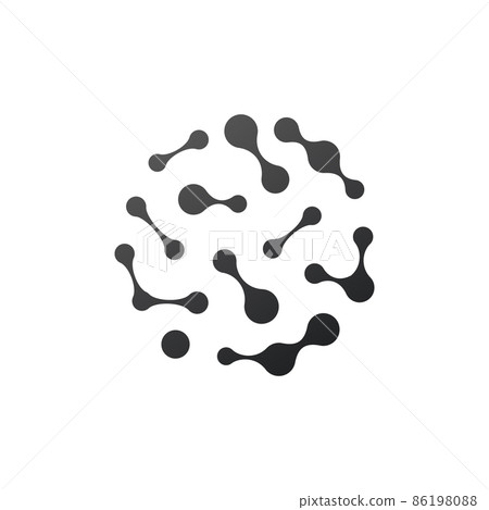 Nano technology Abstract molecular structure in the form of a sphere. Stock Vector Illustration isolated on white background. 86198088