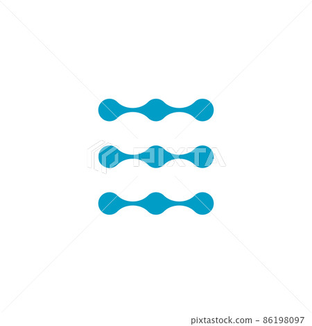 Networking or tech chain logo template with circle dot connection structure in three parallel lines. Stock Vector illustration isolated on white background Networking or tech chain logo template with circle dot connection structure in three parallel lines. Stock Vector illustration isolated on white background 86198097