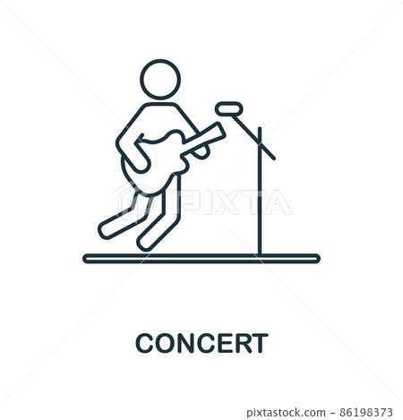 Concert icon. Line element from big city life collection. Linear Concert icon sign for web design, infographics and more. Concert icon. Line element from big city life collection. Linear Concert icon sign for web design, infographics and more. 86198373