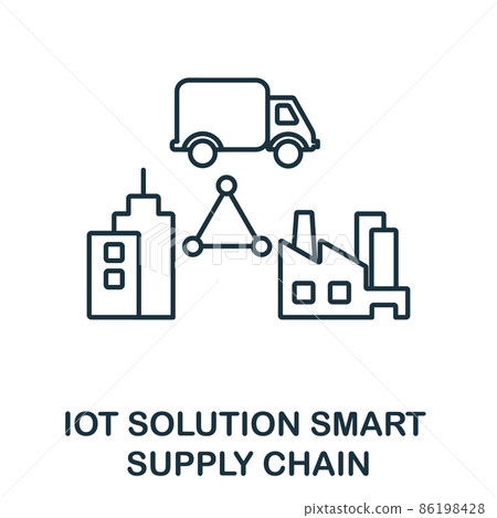 Smart Supply Chain icon. Line element from iot solution collection. Linear Smart Supply Chain icon sign for web design, infographics and more. 86198428