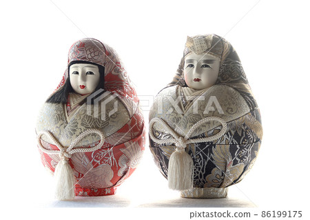 Japanese doll Takasago's old couple white background shooting 4 Japanese doll Takasago's old couple white background shooting 4 86199175