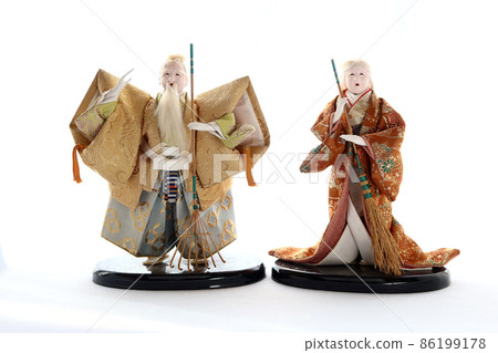 Japanese doll Takasago's old couple white background shooting 4 86199178
