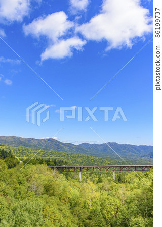 View from Mikuni Pass, Hokkaido, late summer 86199737