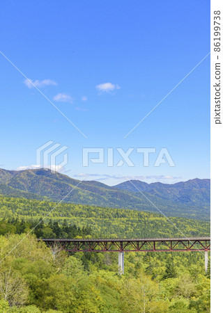 View from Mikuni Pass, Hokkaido, late summer 86199738