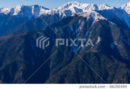 從南阿爾卑斯山森林的鳳凰三山看到的風景 從南阿爾卑斯山森林的鳳凰三山看到的風景 86200304