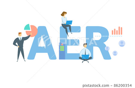 AER, Annual Equivalent Rate. Concept with keyword, people and icons. Flat vector illustration. Isolated on white. AER, Annual Equivalent Rate. Concept with keyword, people and icons. Flat vector illustration. Isolated on white. 86200354