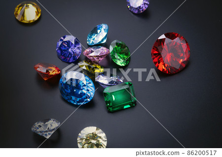 Natural Sapphire gemstone, Jewel or gems on black background Natural Sapphire gemstone, Jewel or gems on black background 86200517