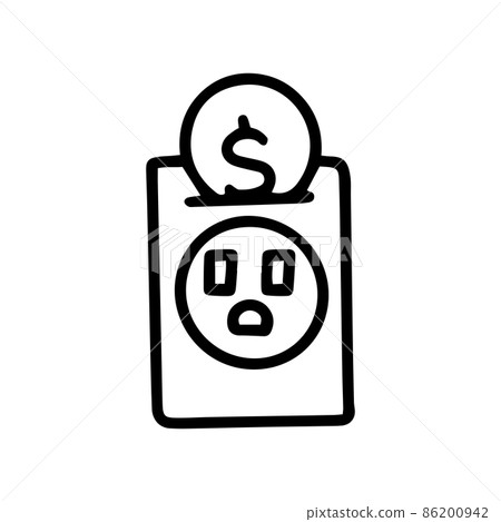 saving electricity line vector doodle simple icon 86200942