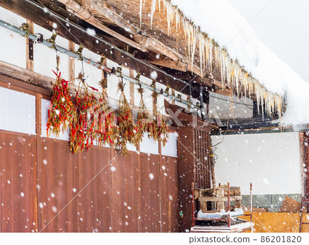 大內宿的冬天風景與厚厚的積雪 大內宿的冬天風景與厚厚的積雪 86201820
