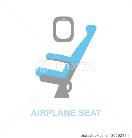 Airplane Seat flat icon. Colored element sign from airport collection. Flat Airplane Seat icon sign for web design, infographics and more. 86202424
