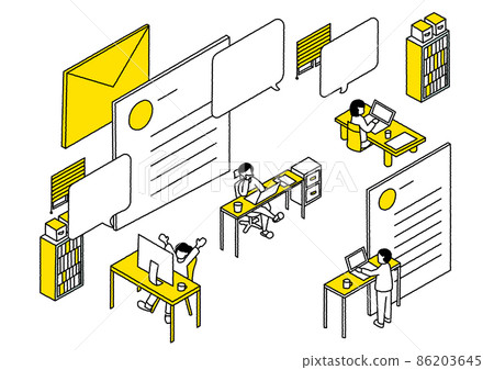 People who work using the Internet Yellow ver 86203645