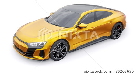 Premium electric sports sedan. Car isolated on white background. 3d rendering. Premium electric sports sedan. Car isolated on white background. 3d rendering. 86205650