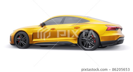 Premium electric sports sedan. Car isolated on white background. 3d rendering. 86205653