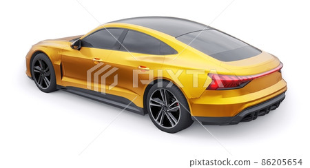 Premium electric sports sedan. Car isolated on white background. 3d rendering. Premium electric sports sedan. Car isolated on white background. 3d rendering. 86205654