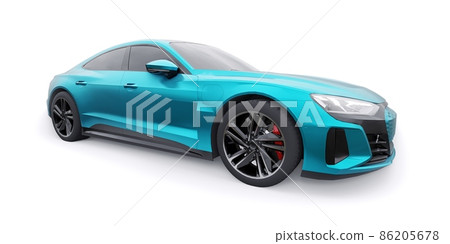 Premium electric sports sedan. Car isolated on white background. 3d rendering. 86205678
