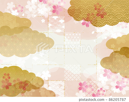 Cherry blossom background illustration Japanese pattern Cherry blossom background illustration Japanese pattern 86205787
