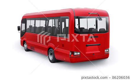 Small bus for urban and suburban for travel. Car with empty body for design and advertising. 3d illustration 86206036