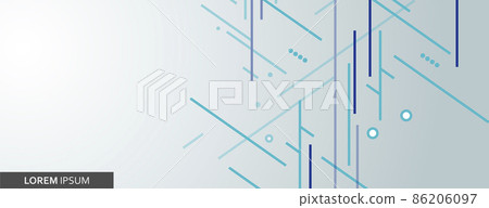 Minimal template backdrop presentation. Vector poster design with blue lines and shapes. Abstract dynamic geometric illustration Minimal template backdrop presentation. Vector poster design with blue lines and shapes. Abstract dynamic geometric illustration 86206097