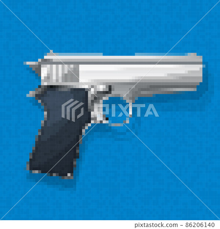 Pixel art pistol icon Pixel art pistol icon 86206140