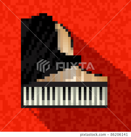 Pixel art grand piano icon Pixel art grand piano icon 86206141