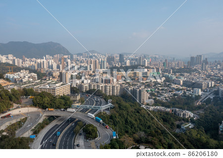 The city view of Kowloon west, hong kong 8 Jan 2022 86206180