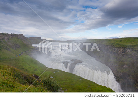 Gullfoss falls in summer season view, Iceland 86206731