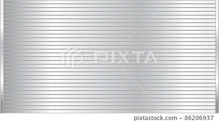 Panoramic background steel garage doors, horizontal lines - Vector 86206937