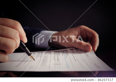 Lawyer working in the office. Singing agreement Lawyer working in the office. Singing agreement 86207317