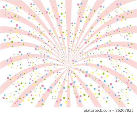 Pink distorted concentrated lines with confetti 86207925