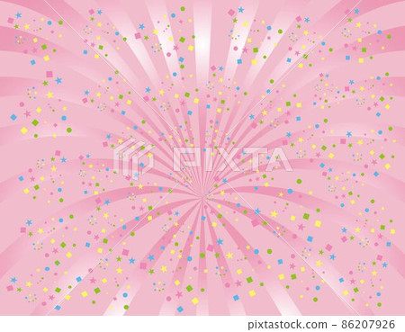 Concentrated line distorted with pink gradation with dancing confetti 86207926