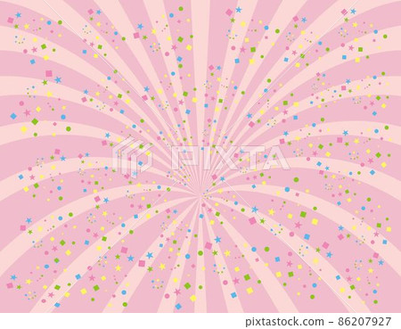 Pink distorted concentrated lines with confetti 86207927