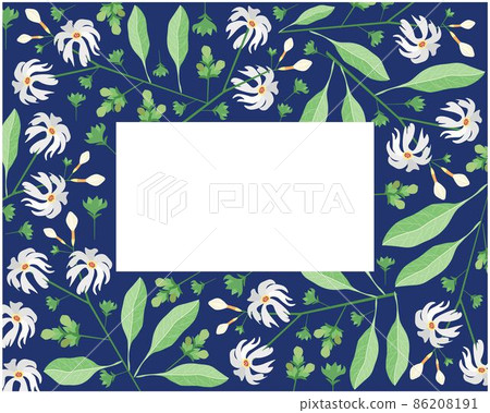 Frame of Nyctanthes Arbor-tristis or Night Flowering Jasmine 86208191