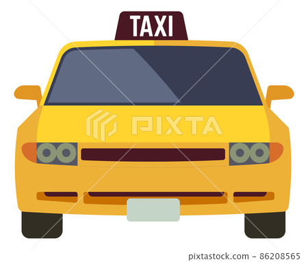 Taxi car icon. Yellow cab front view Taxi car icon. Yellow cab front view 86208565