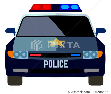 Police car front view. Patrol auto icon 86208566