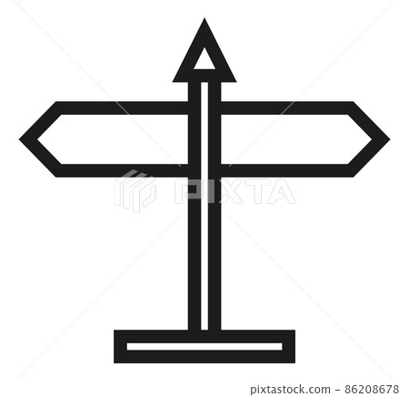 Signpost icon. Road sign with direction pointing arrows 86208678