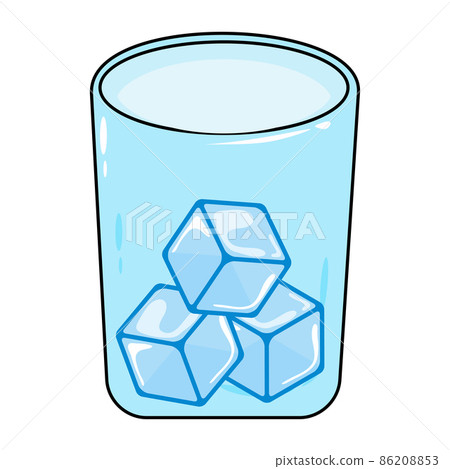 Ice cubes in glass. Simple Vector illustration isolated on white background. Ice cubes in glass. Simple Vector illustration isolated on white background. 86208853