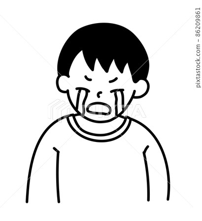 兒童兒童男孩插圖矢量素材單色 86209861