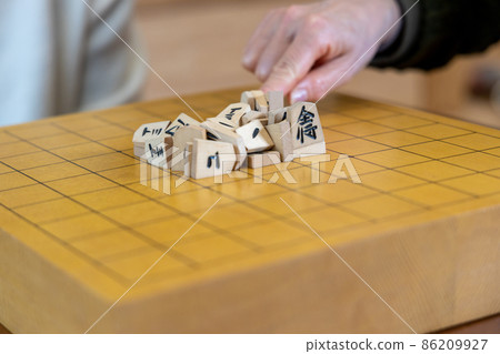 A senior woman playing shogi 86209927