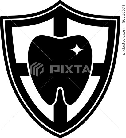 牙齒和盾牌圖標 86210073