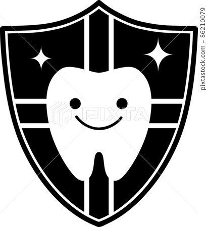 牙齒和盾牌圖標 86210079