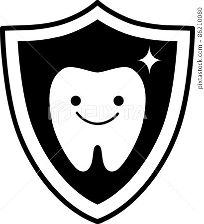 牙齒和盾牌圖標 86210080