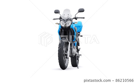Blue lightweight touristic enduro motorcycle 3d illustration 86210566
