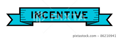 Ribbon label banner with word incentive in blue color on white background Ribbon label banner with word incentive in blue color on white background 86210941