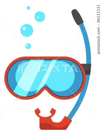 Diving mask with snorkel. Scuba symbol. Underwater swimming sign 86211331
